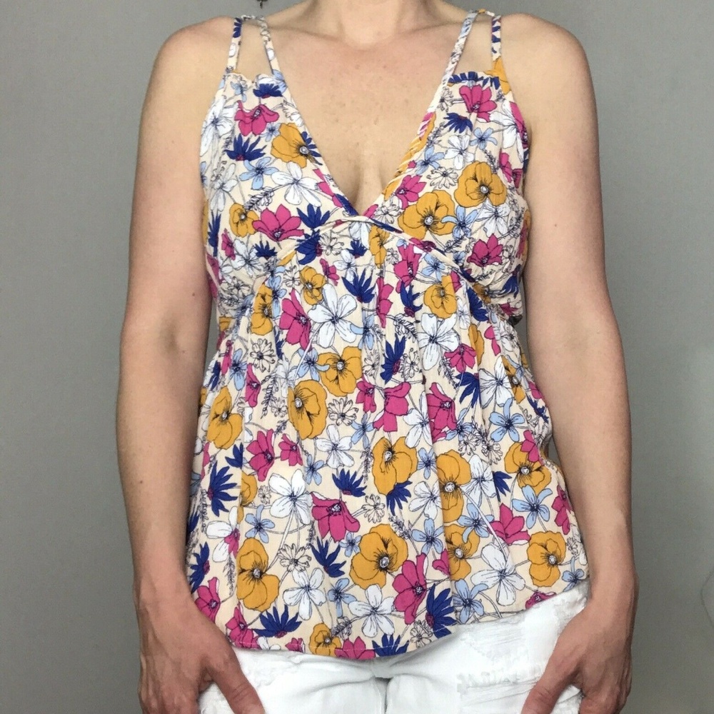 Anthropologie Elodie Floral Babydoll Tank